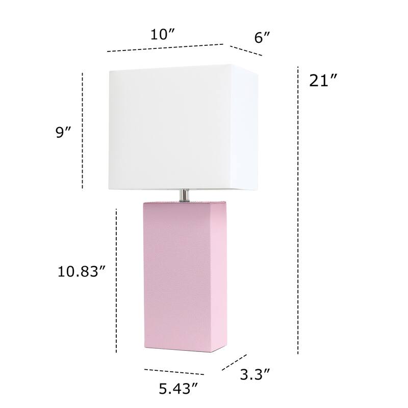 21 in. Brown Finish Table Lamp with Pink Shade, Sturdy Table Lamp for Living Rooms and Bedrooms