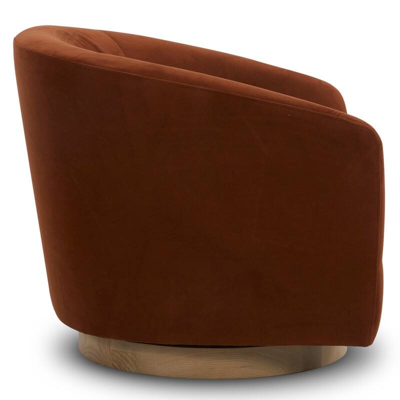 Spruce & Spring 360° Swivel Accent Chair with Solid Wood Base and Padded Seat