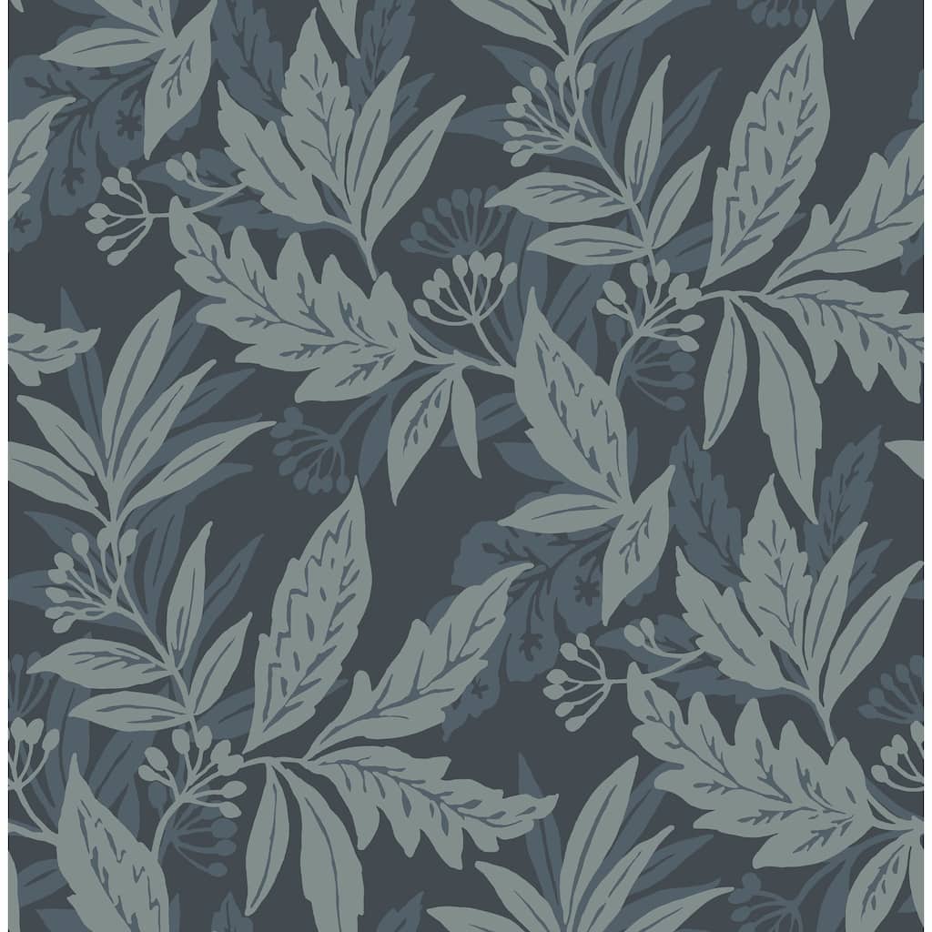 A-Street Prints Anita Teal Woodland Floral Wallpaper