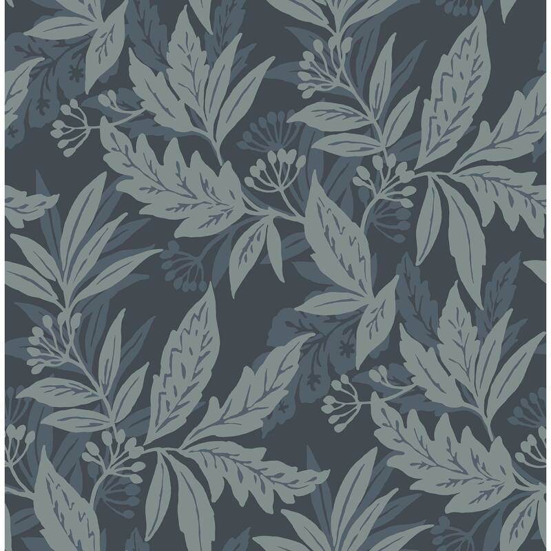 A-Street Prints Anita Teal Woodland Floral Wallpaper
