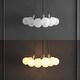 preview thumbnail 7 of 8, JONATHAN Y Rhys 24" 3-Light Mid-Century Glam Frosted Glass Orb LED Chandelier, White/Brushed Nickel
