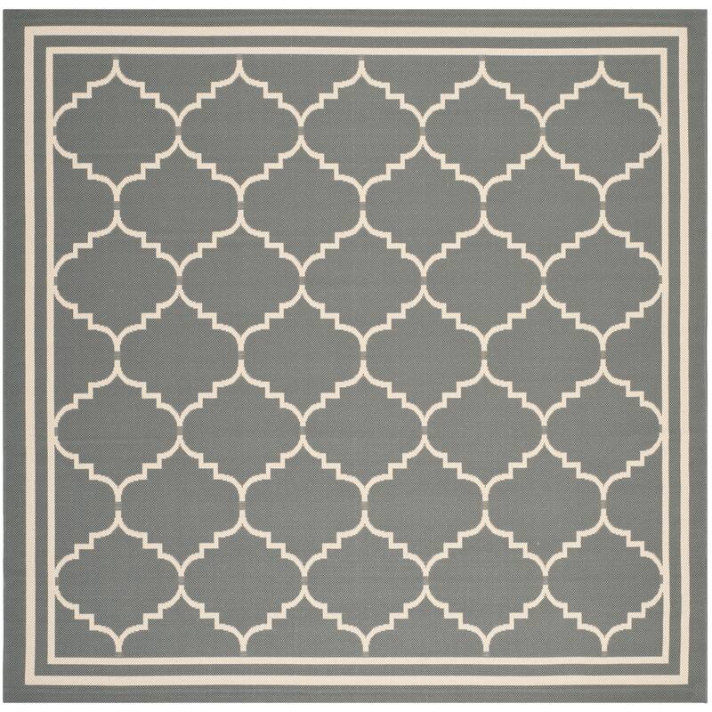 SAFAVIEH Courtyard Celine Indoor/ Outdoor Waterproof Patio Backyard Rug - 6'7" x 6'7" Square - Grey/Beige