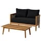 preview thumbnail 26 of 40, Christopher Knight Home Burchett Acacia Wood Outdoor Loveseat and Coffee Table Set with Optional Sunbrella Cushions