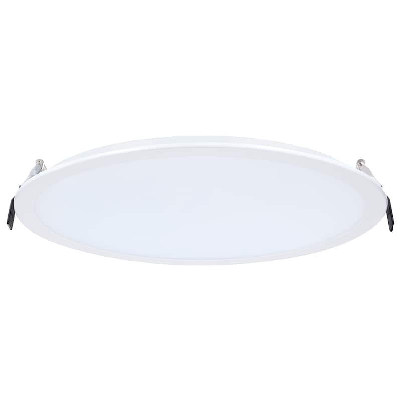 38 Watt 12 Inch LED Direct Wire Downlight Remote Driver CCT Selectable Round White
