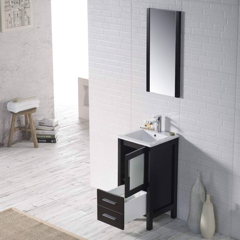 Blossom 16" Solid Wood Bathroom Vanity with Ceramic Sink
