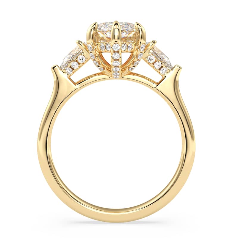 Auriya 14k Gold 6 1/5ctw Marquise 3-Stone Hidden Halo Diamond Engagement Ring (F-G VS)