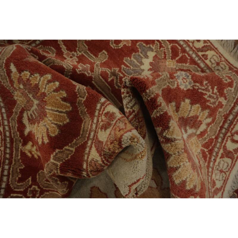 Hand Knotted Oriental 100% Wool Carpet Traditional All-Over Navy Blue & Blues Peshawar Area Rug - 9' 11'' X 8' 1''