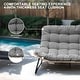 preview thumbnail 17 of 48, Double Papasan Chair Loveseat with Cushion, All-weather PE Rattan and Metal Frame for Indoor Outdoor
