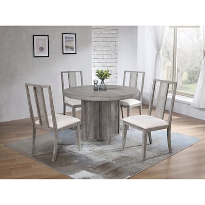 Ripple Dining Table & Max 5-Piece Dining Set In Dove Grey