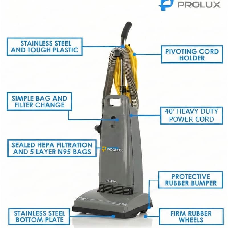 Prolux 6000 Upright HEPA Vacuum with 9 AMP Motor