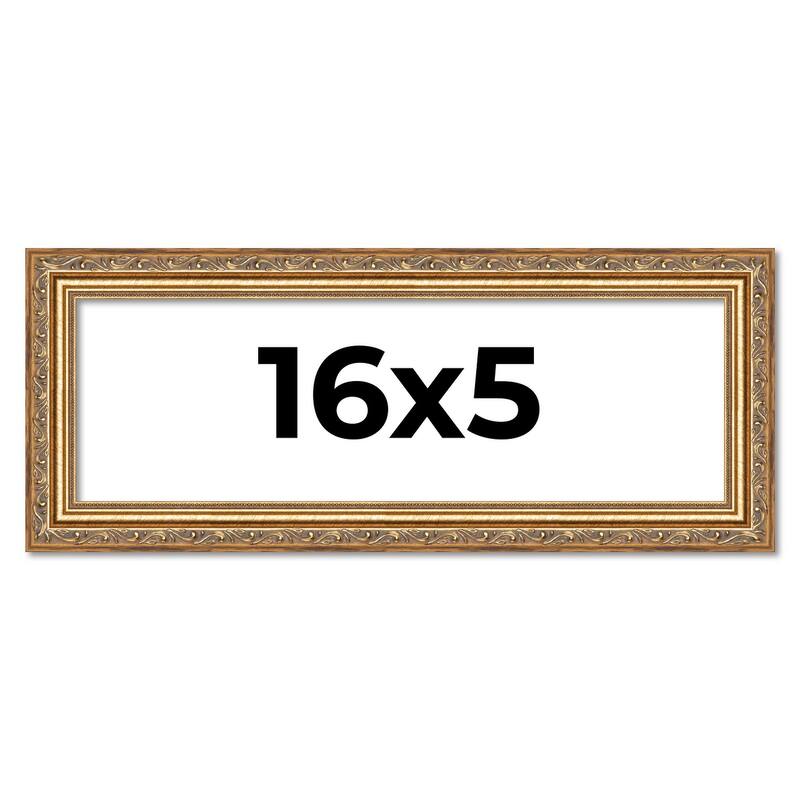 16x5 Frame Red Solid Wood Picture Frame Width 1.75 Inches | Interior Frame Depth 1 13/16 Inches