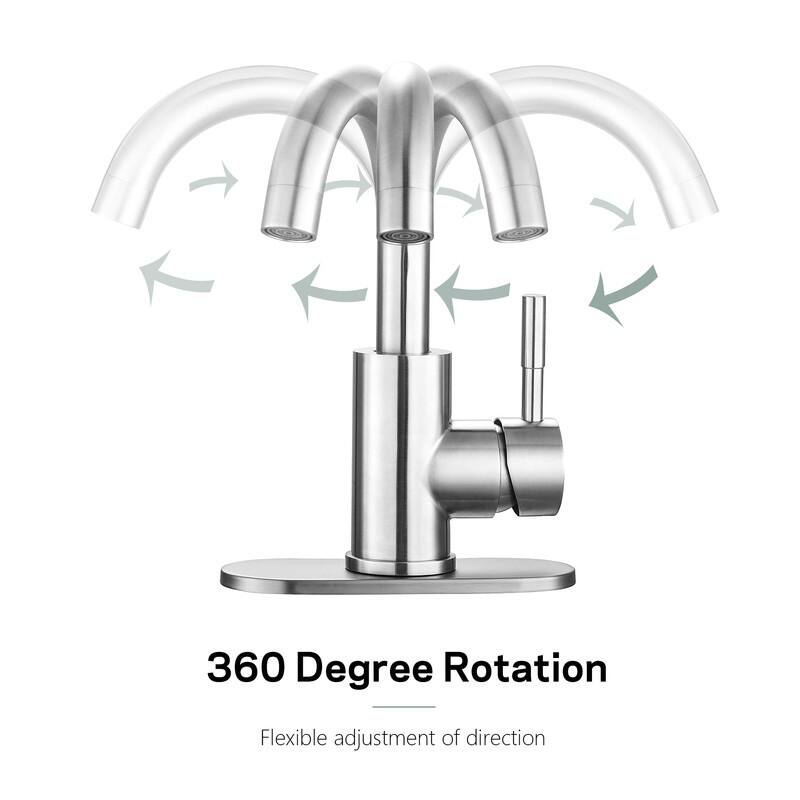 Swivel Spout Bathroom Sink Faucet with Pop-up Drain