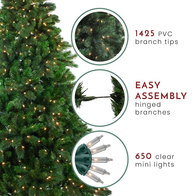 7.5' Medium Mixed Scotch Pine Artificial Christmas Tree - Clear Lights - 7.5 Foot