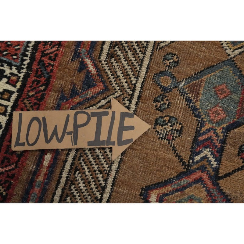 Hand Knotted Oriental 100% Wool Carpet Traditional Geometric Brown Sarab Runner Rug - 17' 10'' X 3' 4''