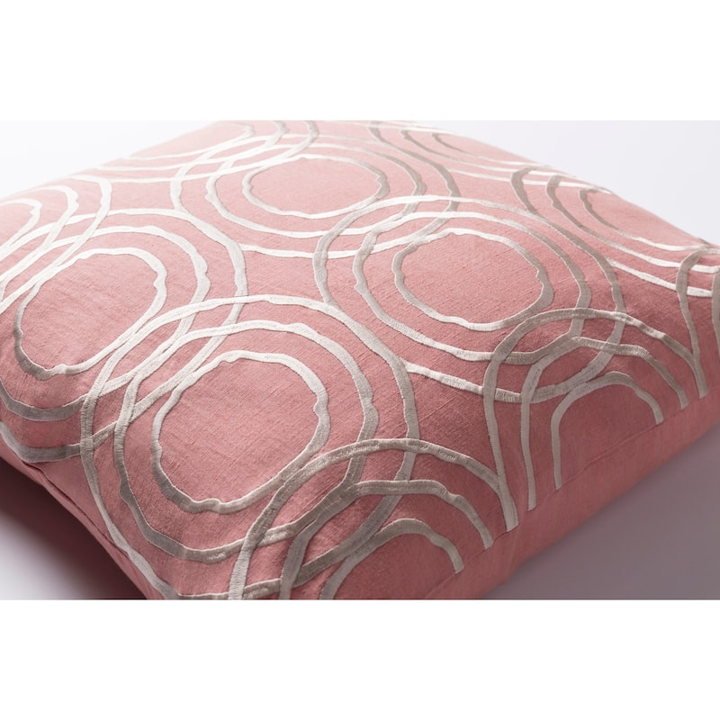 Decorative Steyning Light Pink 20-inch Throw Pillow Cover