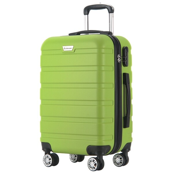 green hard shell luggage