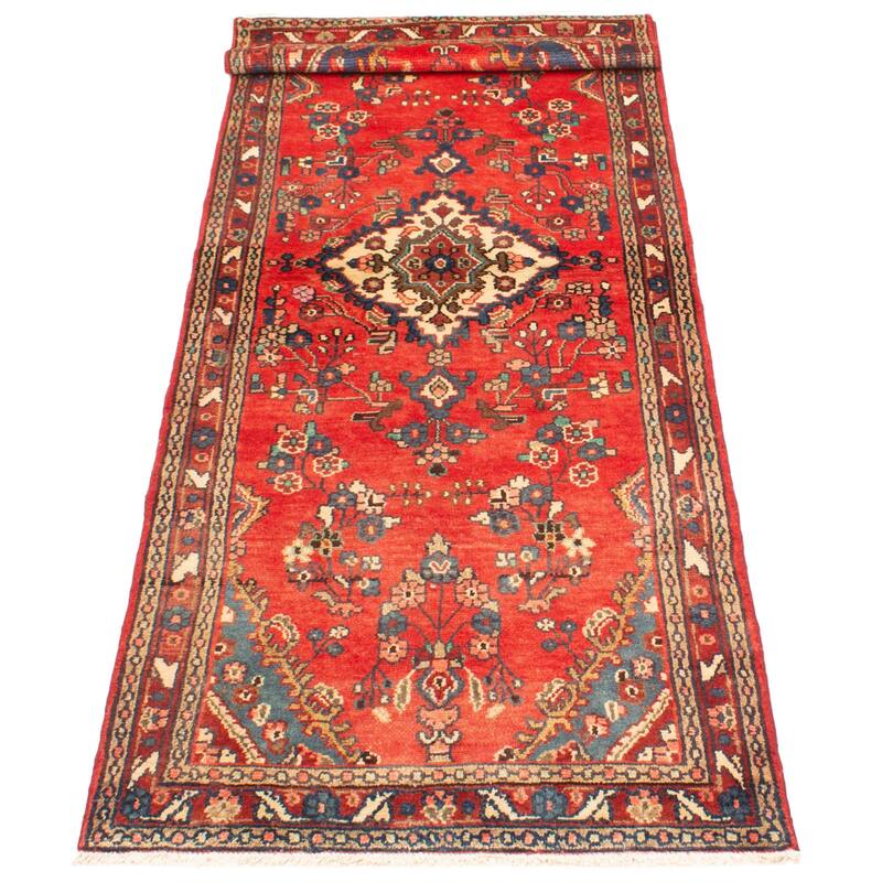 ECARPETGALLERY Hand-knotted Andelz Red Wool Rug - 3'6 x 9'9