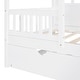preview thumbnail 23 of 43, Wood House Bed with Twin Size Trundle, Wooden Daybed Frame with Roof and Window, Bedroom Furniture for Kids, Teens, Girls & Boys