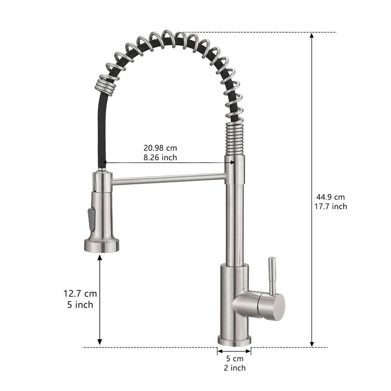 Single Handle Stainless Steel Pull Down Kitchen Faucet