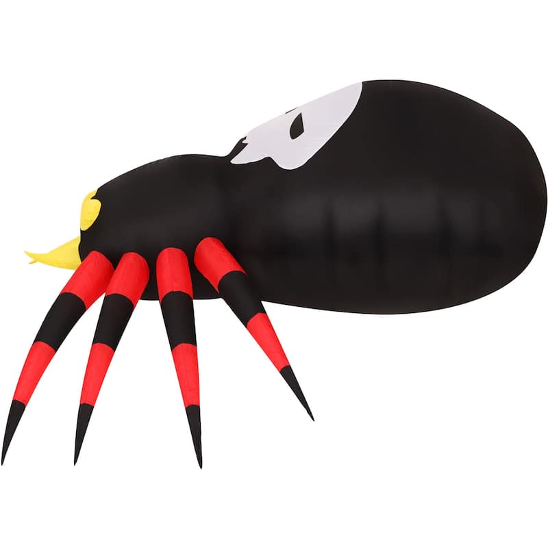 Haunted Hill Farm 6-Ft. Wide Prelit Inflatable Spider with Disco Lights