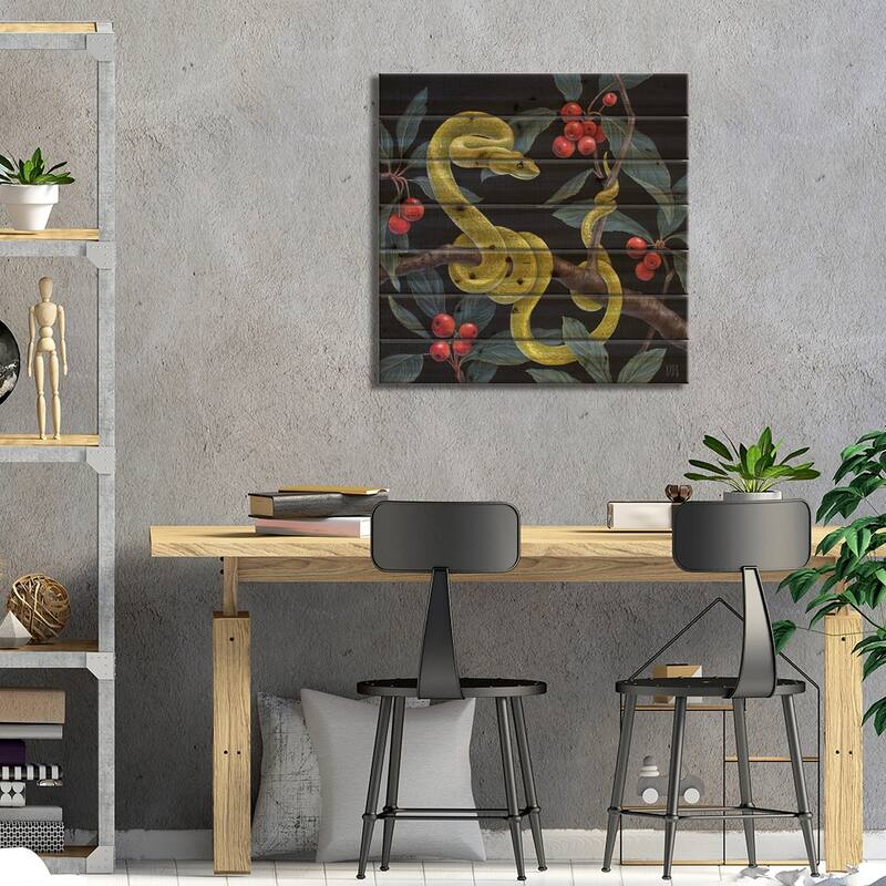 Uncertain Danger Print On Wood by Vasilisa Romanenko - Multi-Color