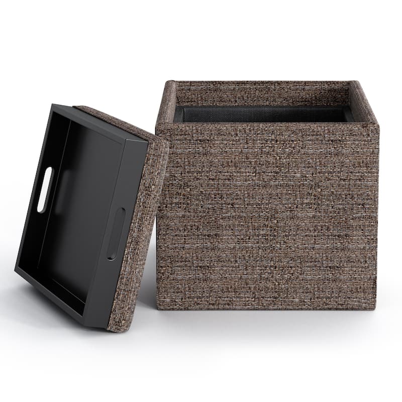WYNDENHALL Townsend 17 inch Wide Contemporary Square Storage Ottoman