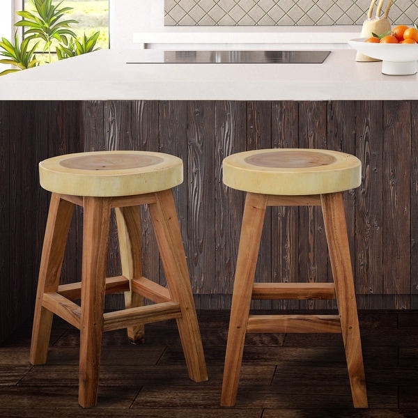 Round wood counter sale stools