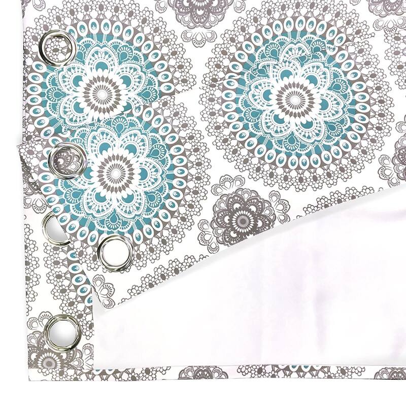 DriftAway Bella Medallion Printed Room Darkening Grommet Window Curtain Panel Pair