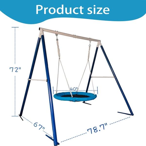 Metal Swing Stand With Saucer Outdoor Playground Metal Swing Set For Kids Outdoor Play Equipment