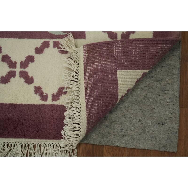 Hand Knotted Oriental 100% Wool Carpet Modern All-Over Purples Gabbeh Area Rug - 9' 1'' X 6' 2''