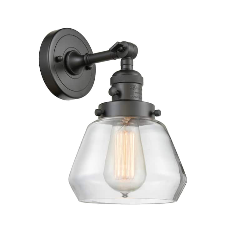 Innovations Lighting Fulton Single Light 11" Tall Bathroom Sconce with - Oil Rubbed Bronze / Clear