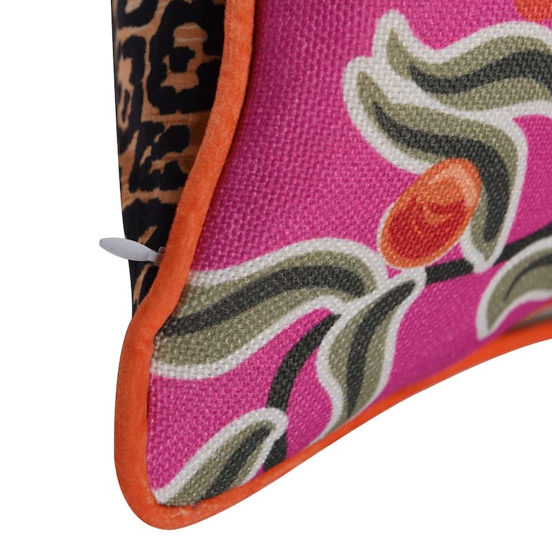Dann Foley Double Sided Pillow - Monkey Print and Cheetah Velvet - Left