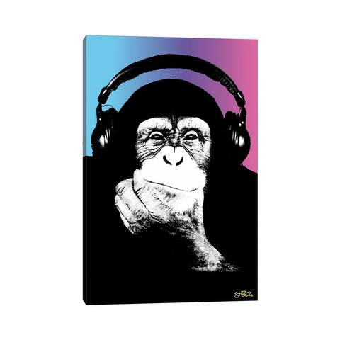 iCanvas "Monkey Headphones Rasta II" by Steez Canvas Print