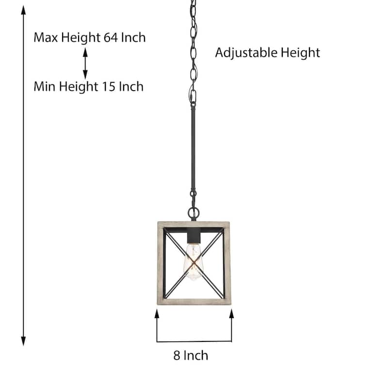 Kiro 1-light Modern Farmhouse Rectangle Pendant Light with UL Certified - N/A