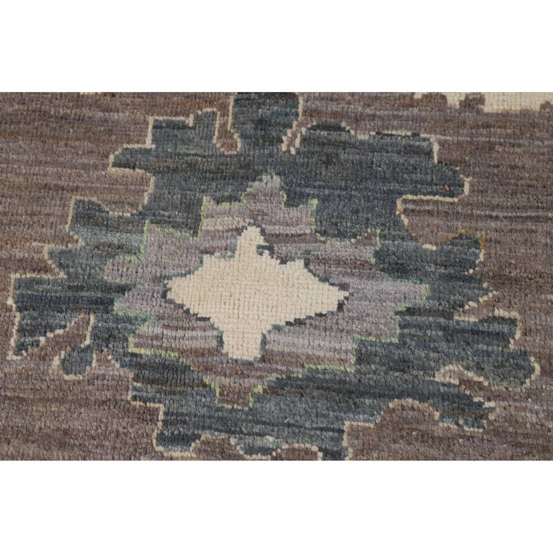Hand Knotted Oriental 100% Wool Carpet Transitional All-Over Brown Oushak Area Rug - 11' 6'' X 9' 0''
