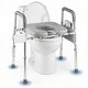 preview thumbnail 1 of 8, Gymax Raised Toilet Seat w/Handles Padded Arms Adjustable Height & Silver, Gray