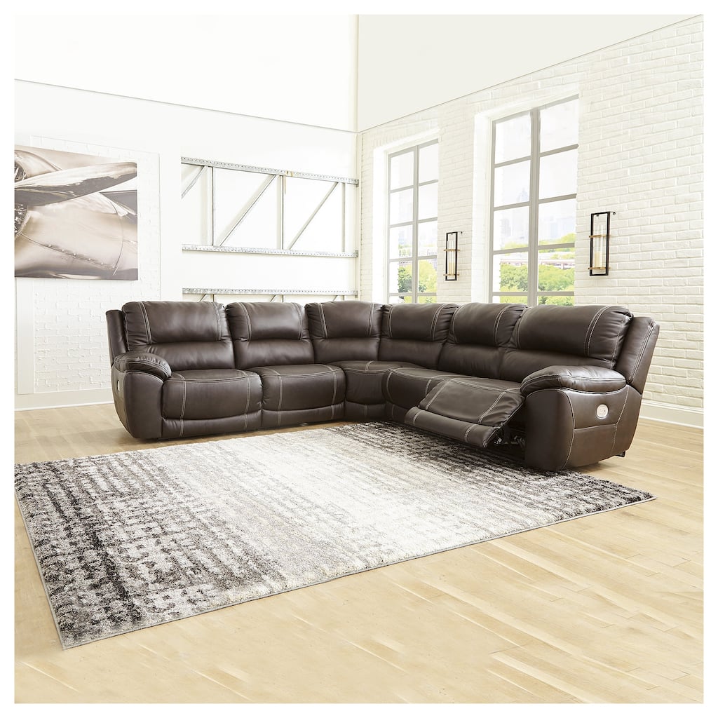 Signature Design by Ashley Dunleith Brown 5-Piece Power Reclining Sectional - 123"W x 123"D x 43"H
