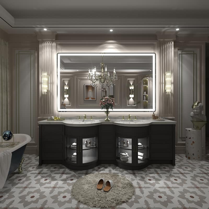 UL Certified Frameless LED Front Light and Backlit Wall Bathroom Vanity Mirror