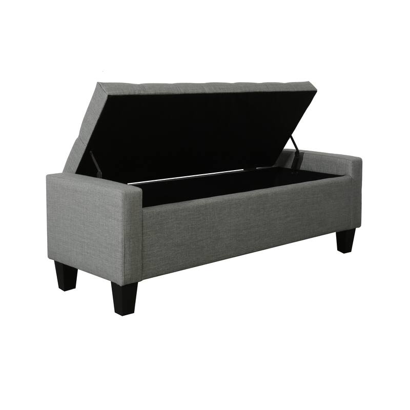 Porthos Home Wren Fabric Button Tufted Storage Bench
