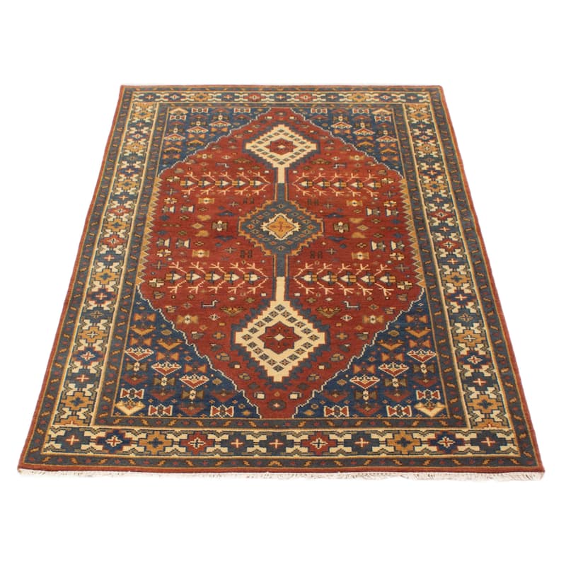 ECARPETGALLERY Hand-knotted Serapi Heritage Dark Red Wool Rug - 4'11 x 8'0