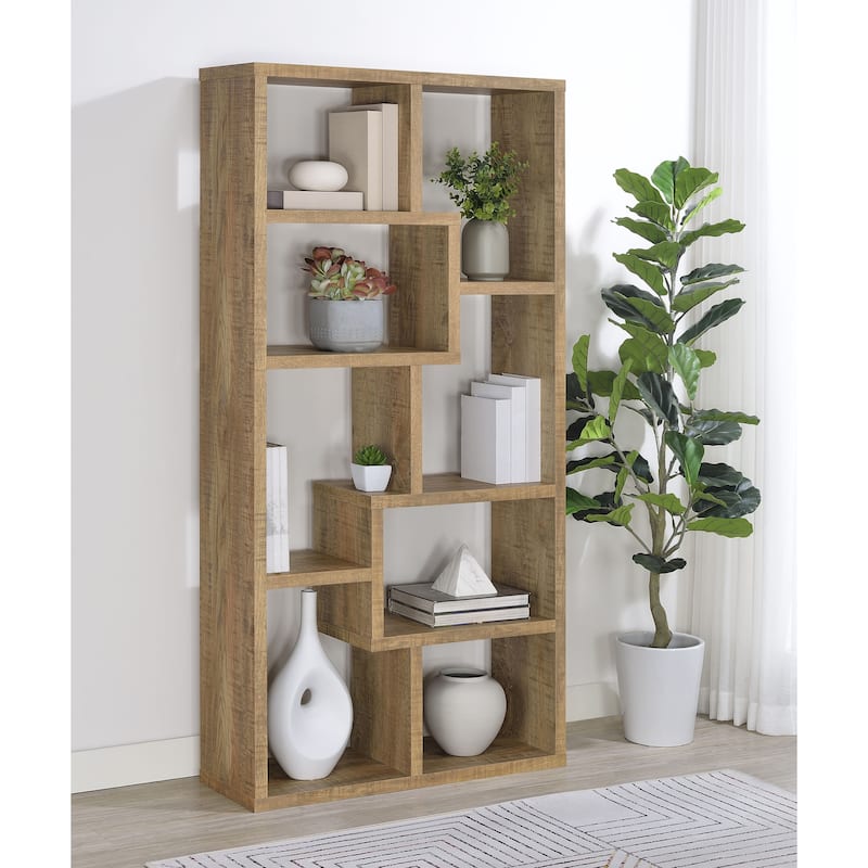 Theo 71-inch 8-compartment Wood Bookshelf