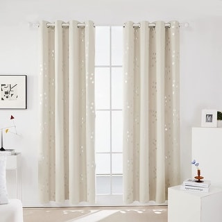 Deconovo Blackout Silver Cube Curtains(2 Panel)