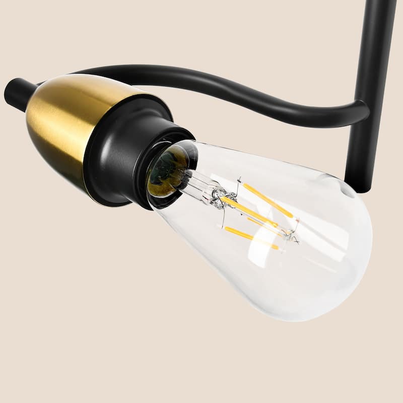 Modern Black Bathroom Vanity Light with Frosted Glass Shades & Gold Accent, Minimalist Wall Sconces