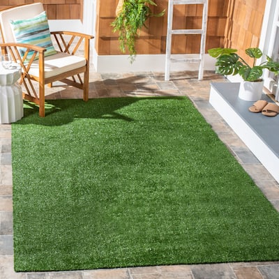 SAFAVIEH Handmade Vista Marjolene Faux Grass Indoor/ Outdoor Waterproof Rug