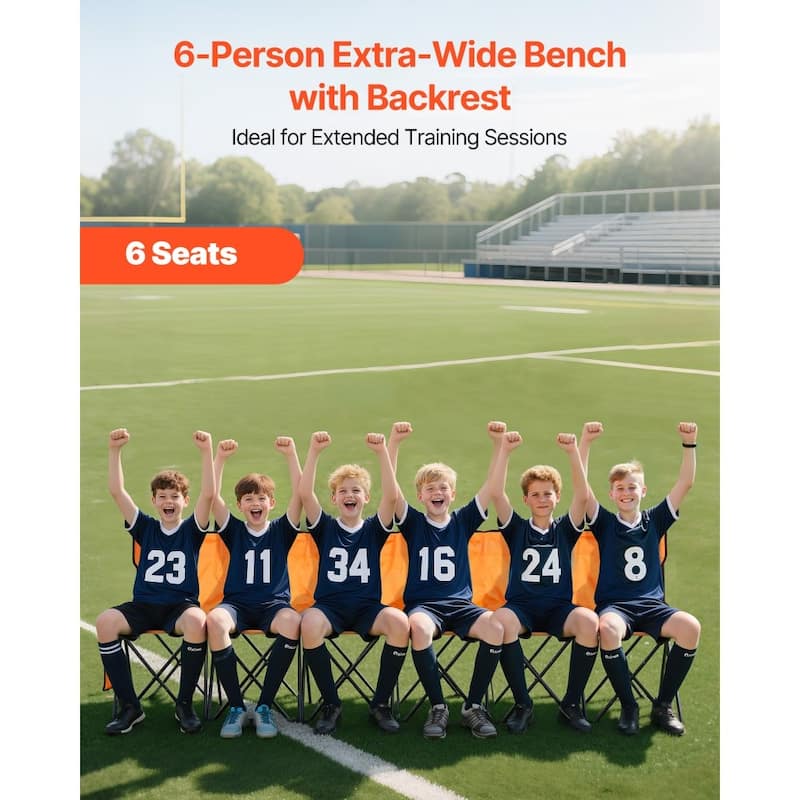 Foldable Team Bench with 600D Oxford Fabric Sturdy Iron Frame for Sports and Outdoor Use