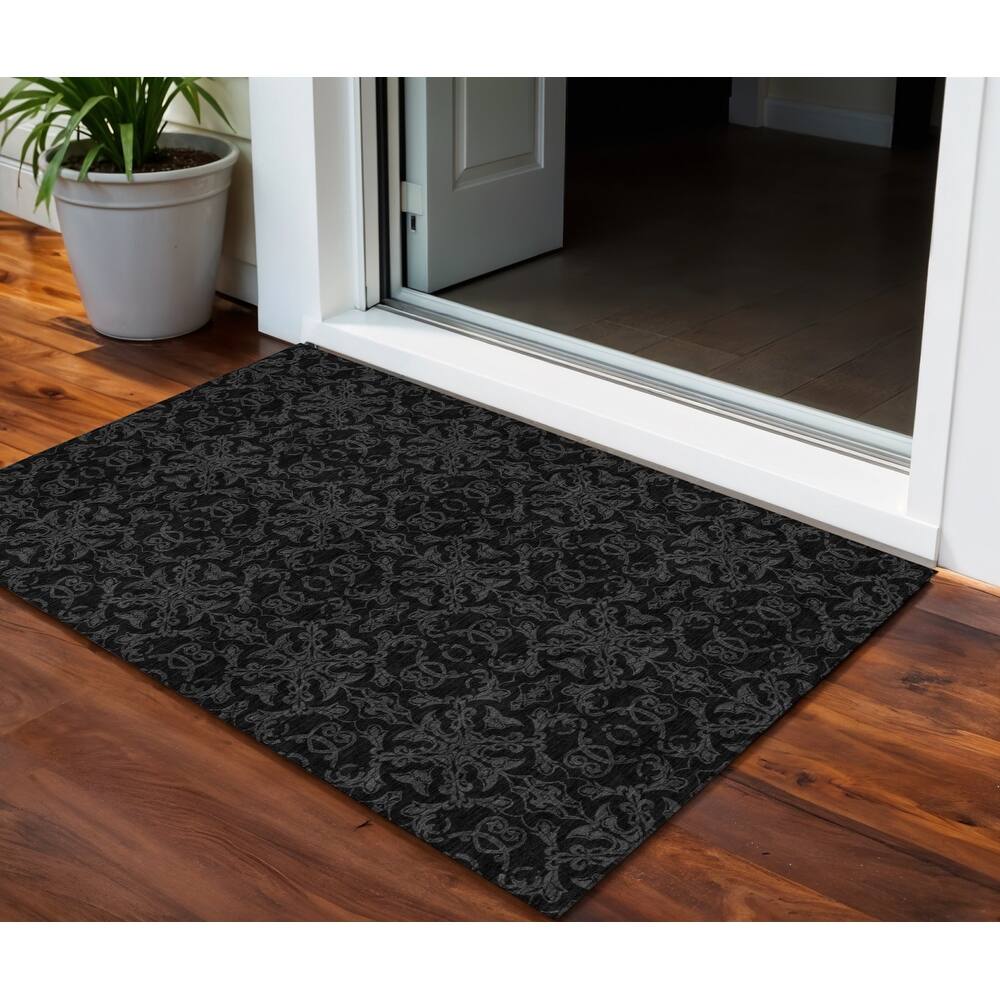 HomeRoots Medallion Transitional Rectangle Outdoor Rug