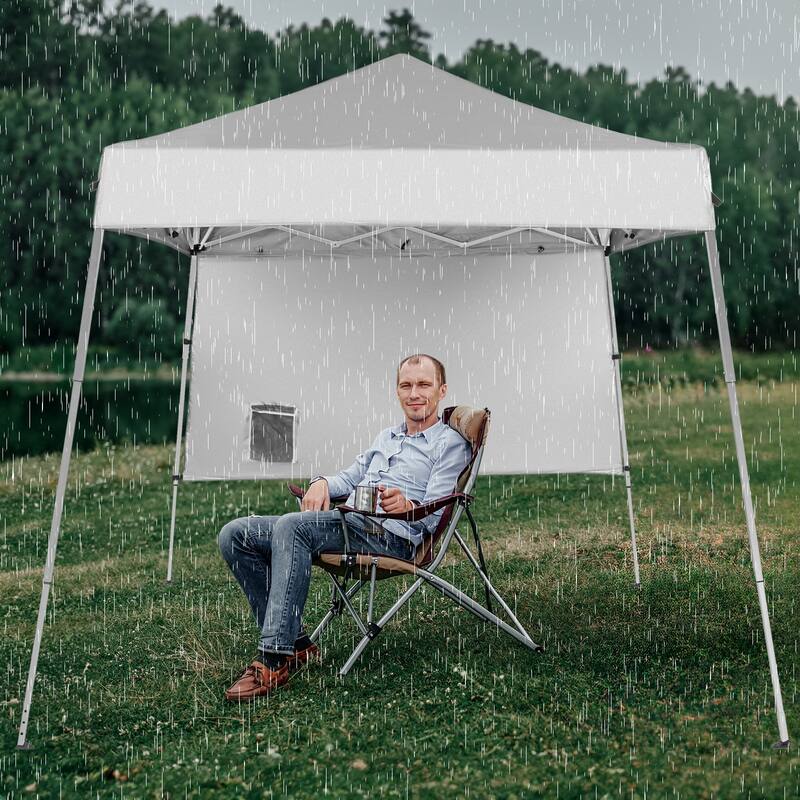 White Portable Pop-Up Waterproof Gazebo Canopy Tent with UV Protection and Carry Bag Included - 94.5” x 94.5” x 86.6” L x W x H
