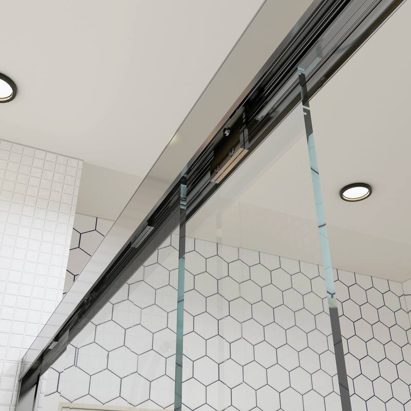 TOOLKISS Double Sliding Bathtub Shower Door - 56-60 inch.W x 58 inch.H - 56-60 inch.W x 58 inch.H