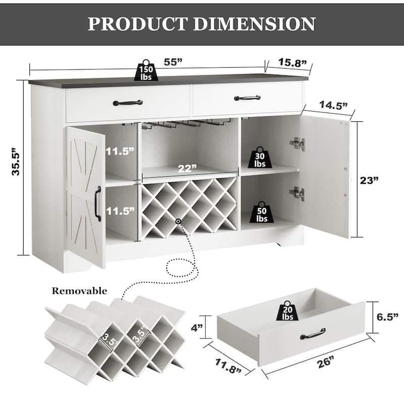 Kitchen Coffee Bar with Hutch & 10 Wink Racks