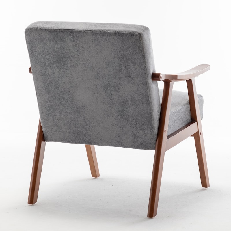 Extra-Thick Backrest Accent Chair with Solid Wood Frame